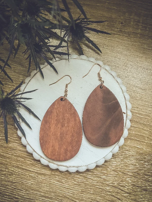 Fine diamond earrings for women -Beautiful Boho Wooden Drop Earrings