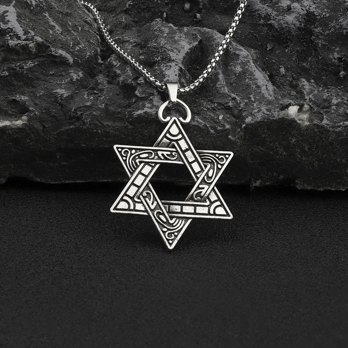 Statement pendant necklaces for women -Hip-Hop Hexagram Zinc Alloy Plating Inlay Men's Pendant Necklace