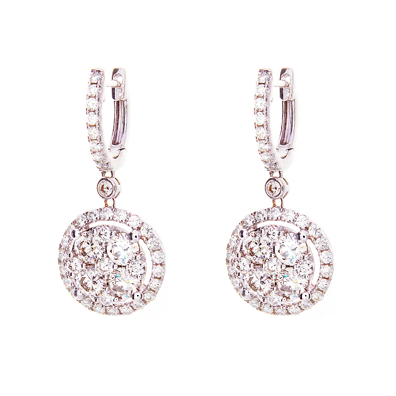 Vintage hoop earrings for women -Diamond Drop Earrings