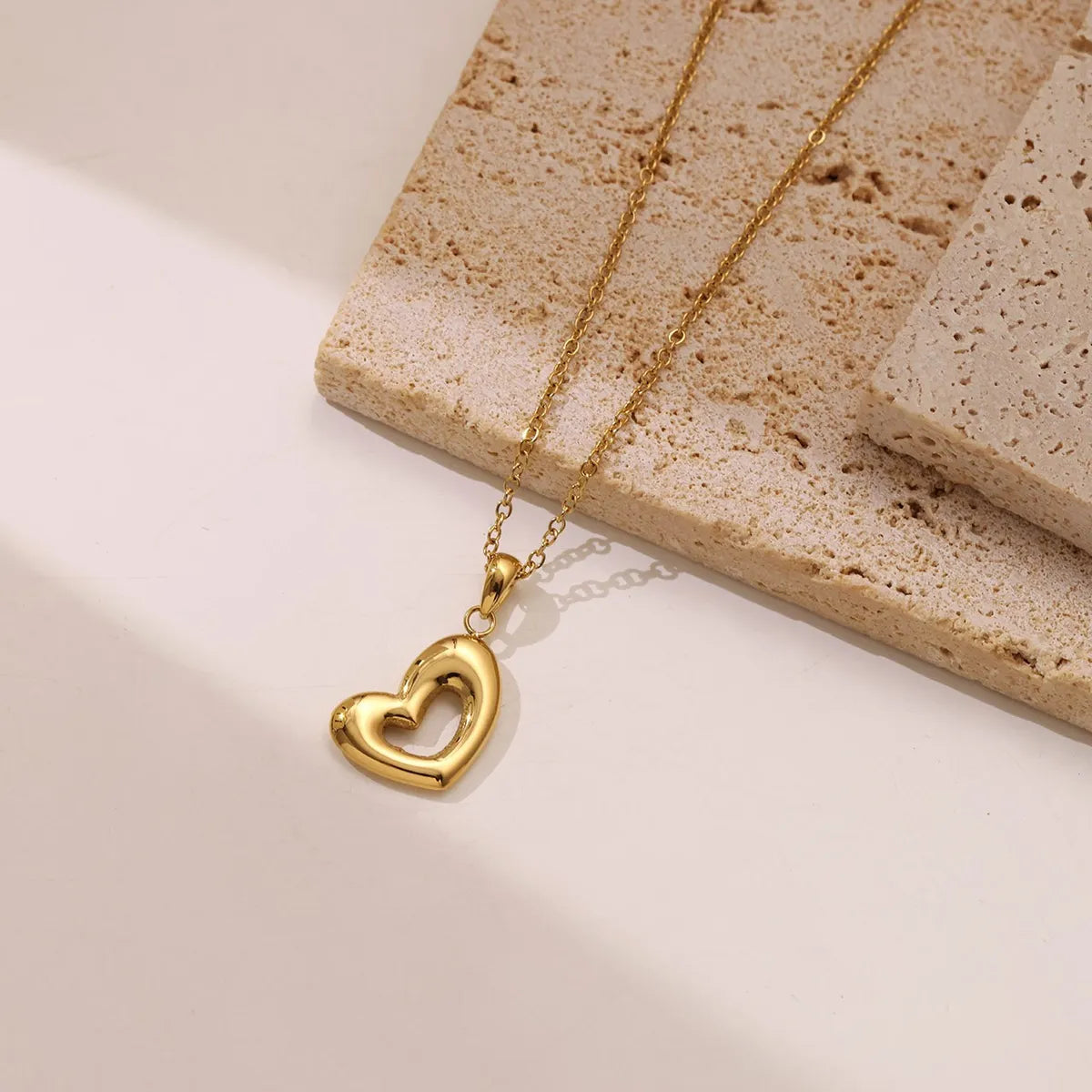 Sparkly necklace pendants for women -Sweet Simple Style Heart Shape Stainless Steel Plating White Gold Plated Gold Plated Pendant Necklace