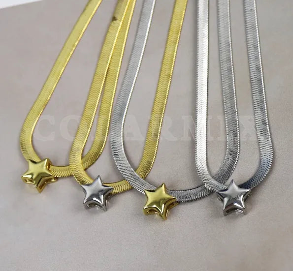 Tennis necklaces for women -Copper Star Heart Shape Necklace