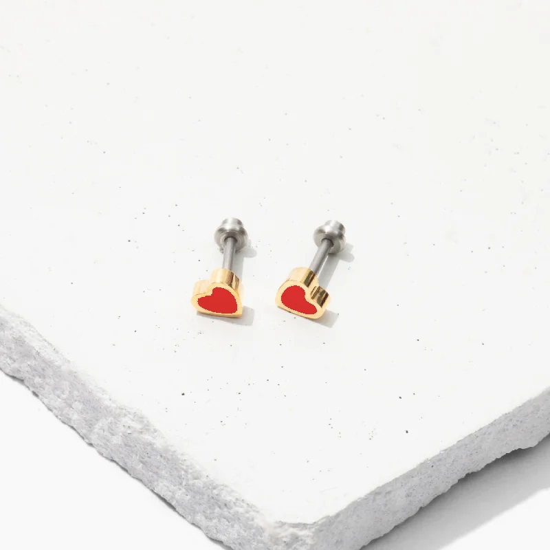 Double drop earrings for women -Ava Screw Back Stud Earrings