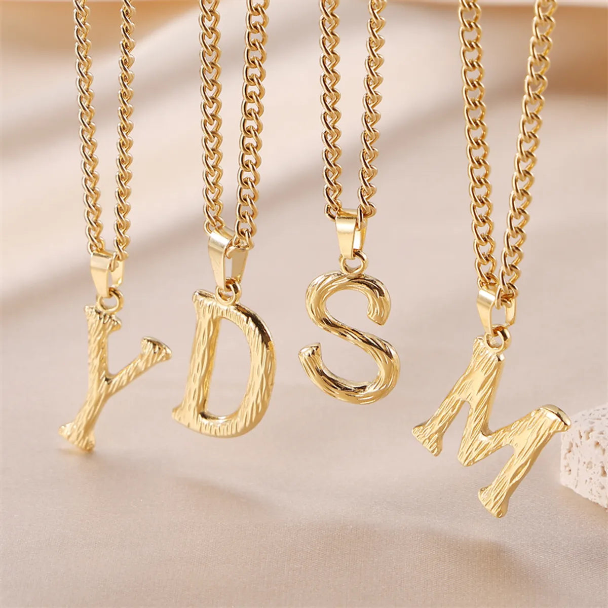 Gemstone drop necklaces for women -Sweet Simple Style Artistic Letter Stainless Steel Plating 18k Gold Plated Pendant Necklace