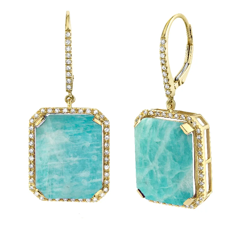 Elegant earrings for women -AMAZONITE PORTRAIT EARRINGS