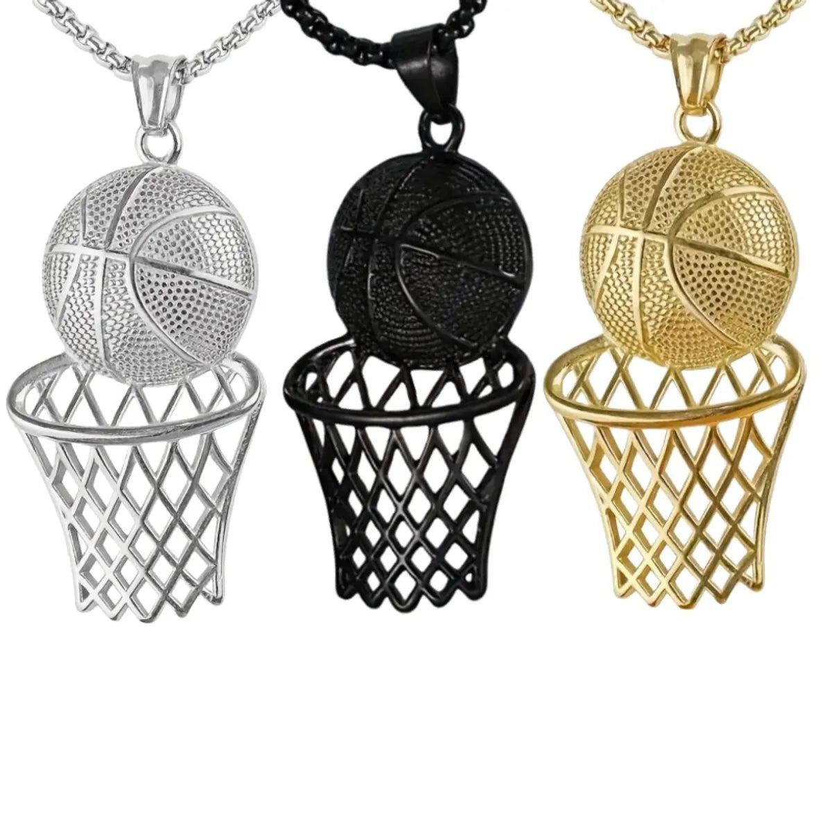 Trendy fashion necklaces for women -Casual Simple Style Basketball Alloy Zinc Alloy Men'S Pendant Necklace