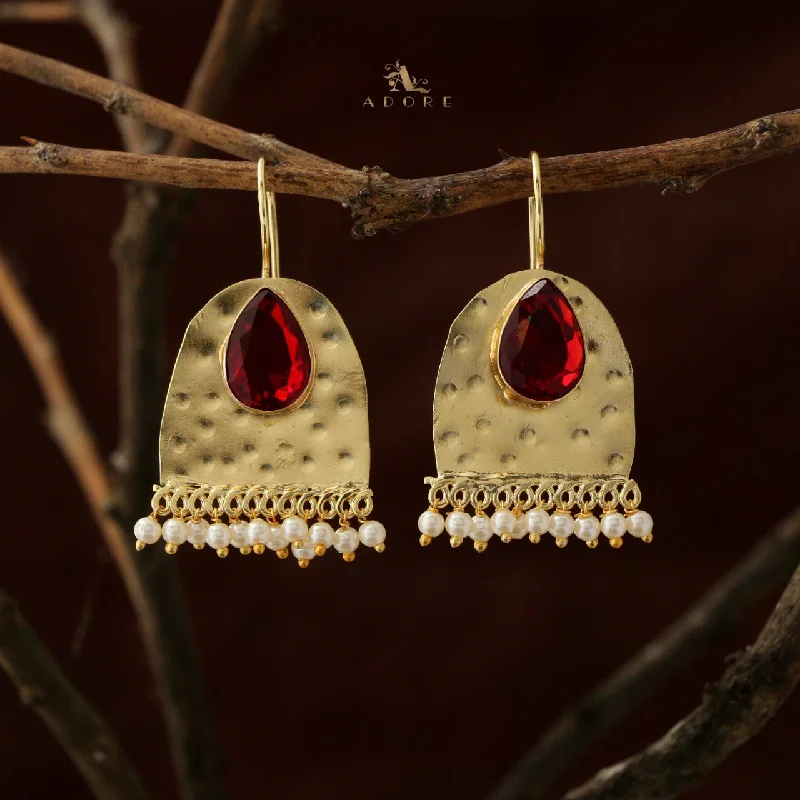 Natural gemstone earrings for women -Golden Frame Pearl Earrings