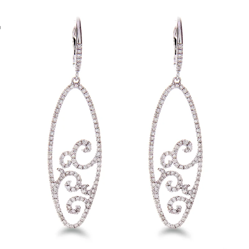 Simple earrings for women -Diamond Dangling Earrings