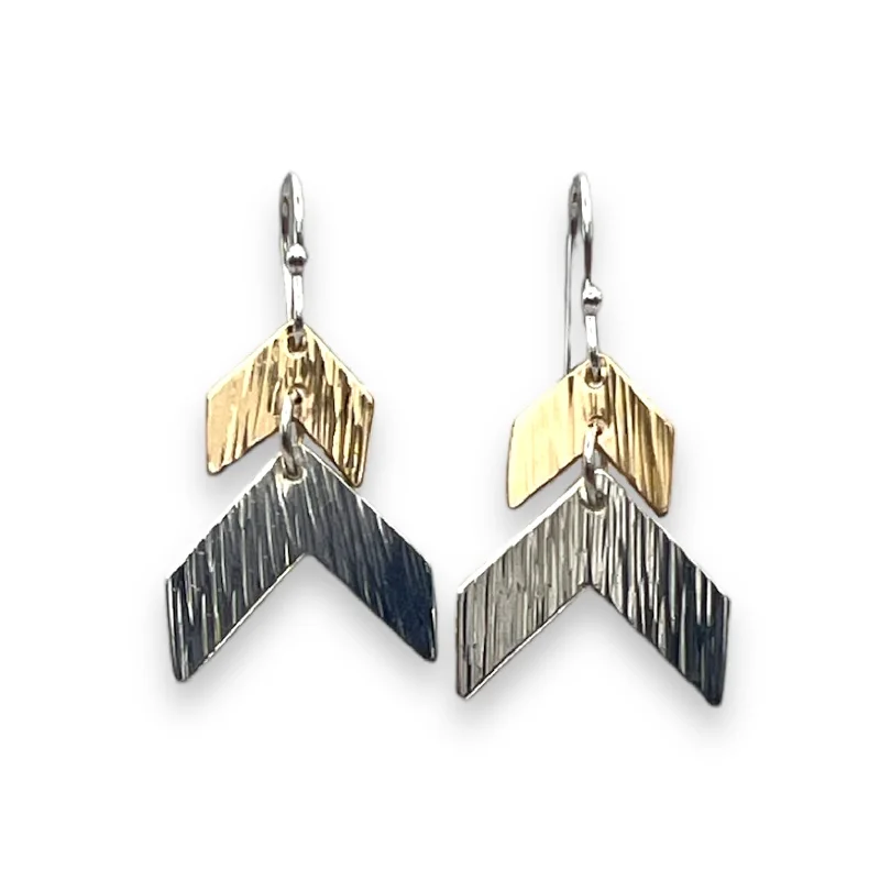 Pearl earrings for women -2244 - Double Chevron Dangles