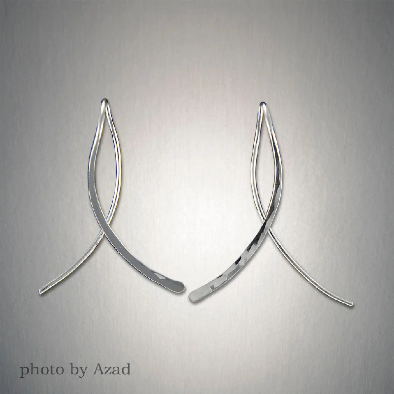 Wedding earrings for women -2011 - Minimalist Threader - Cursive L