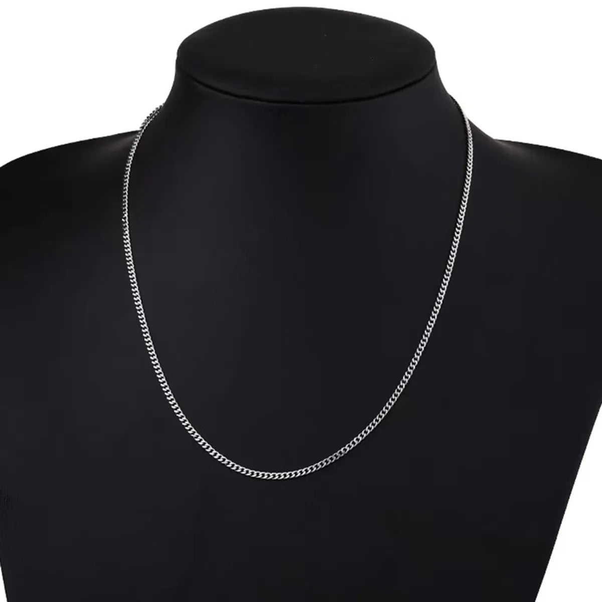 Engraved necklaces for women -Simple Style Solid Color Sterling Silver Plating White Gold Plated Necklace