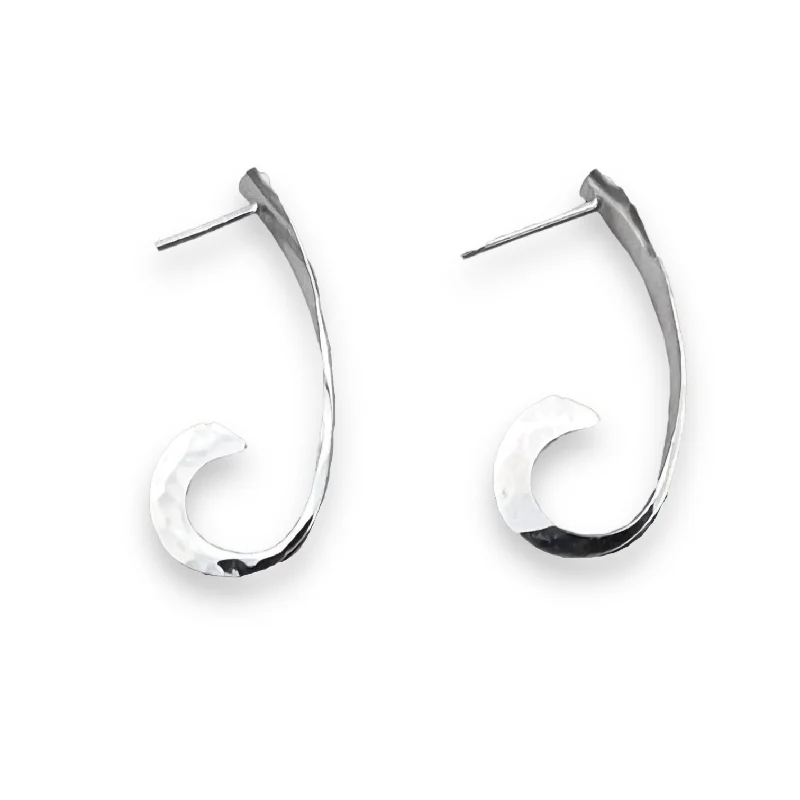 Hoop earrings for women -E224S - Curl Posts