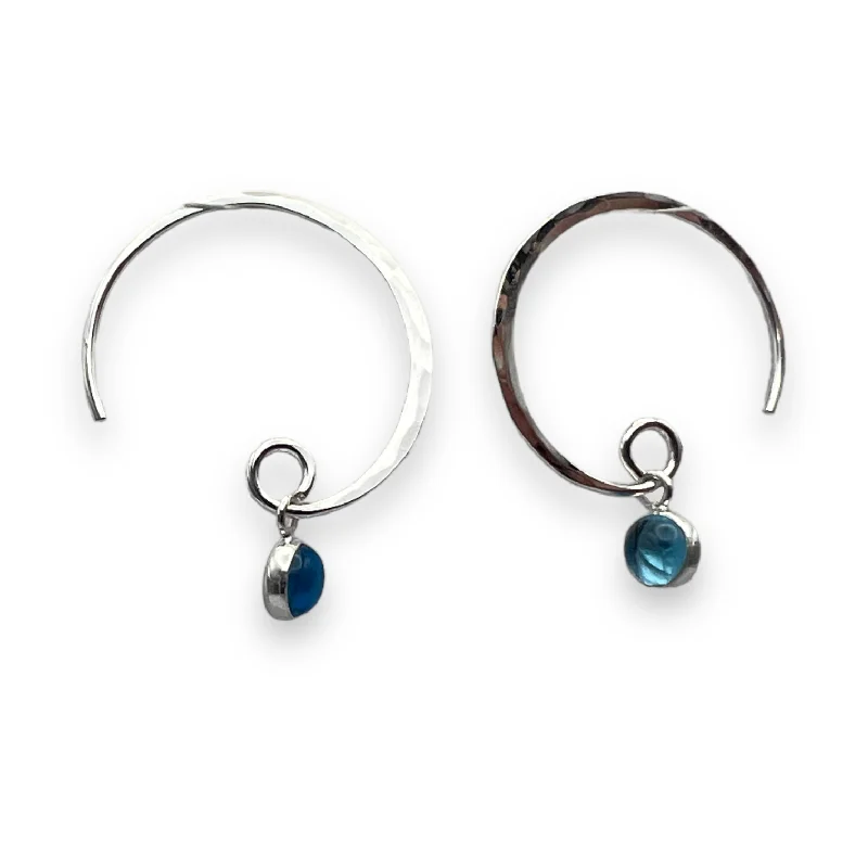 Gemstone stud earrings for women -2121 - Crescent Drop Earrings