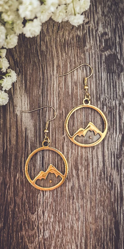 Statement earrings for women -Beautiful Gold or Silver Mountain and Mustard Seed Faith Earrings