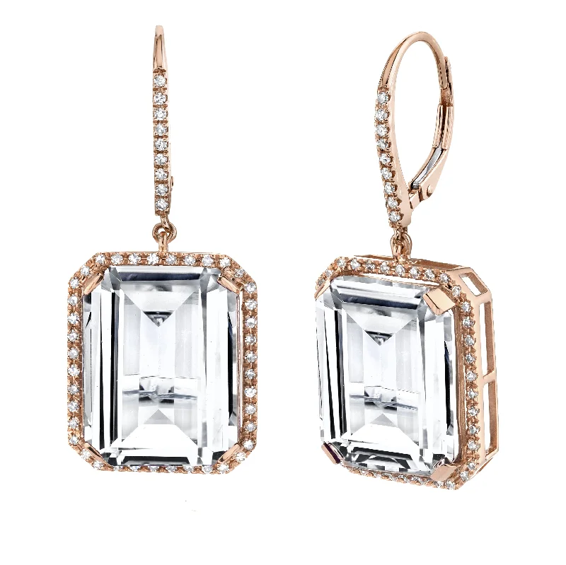 Heart-shaped earrings for women -WHITE TOPAZ PORTRAIT EARRINGS