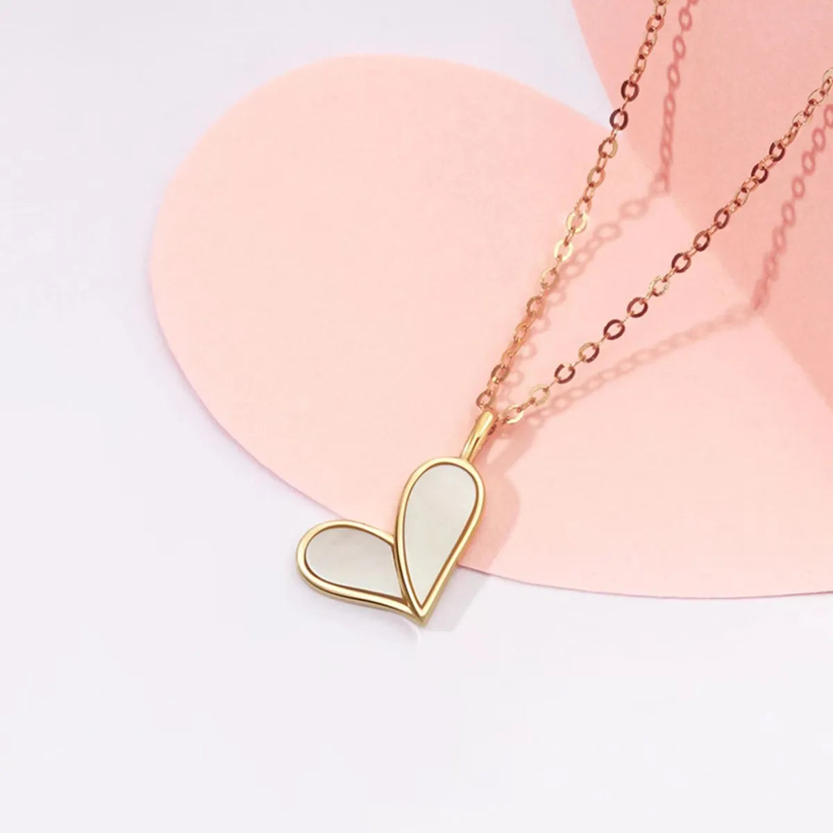 Gold chain necklaces for women -Elegant Heart Shape Sterling Silver Plating 14k Gold Plated Pendant Necklace