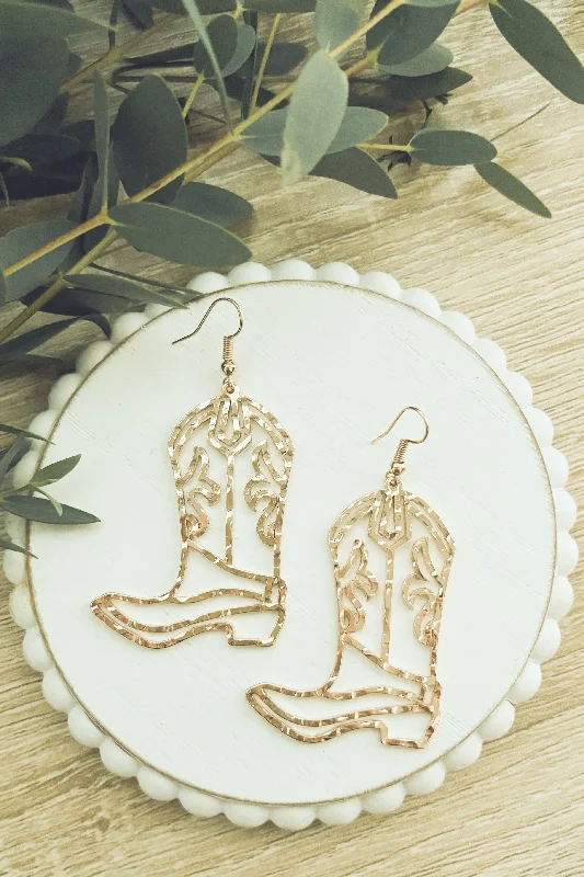 Vintage earrings for women -Beautiful Cowboy Boot Earrings - Gold or Silver