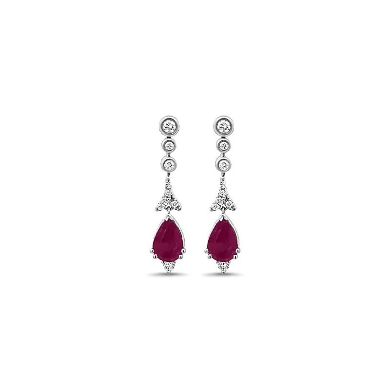 Trendy earrings for women -Copy of Pear Shaped Emerald and Diamond Drop Earrings