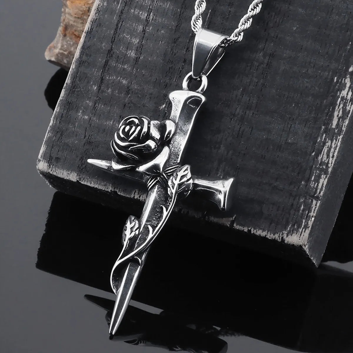 Double-layered necklaces for women -Basic Cross Stainless Steel Polishing Unisex Charms