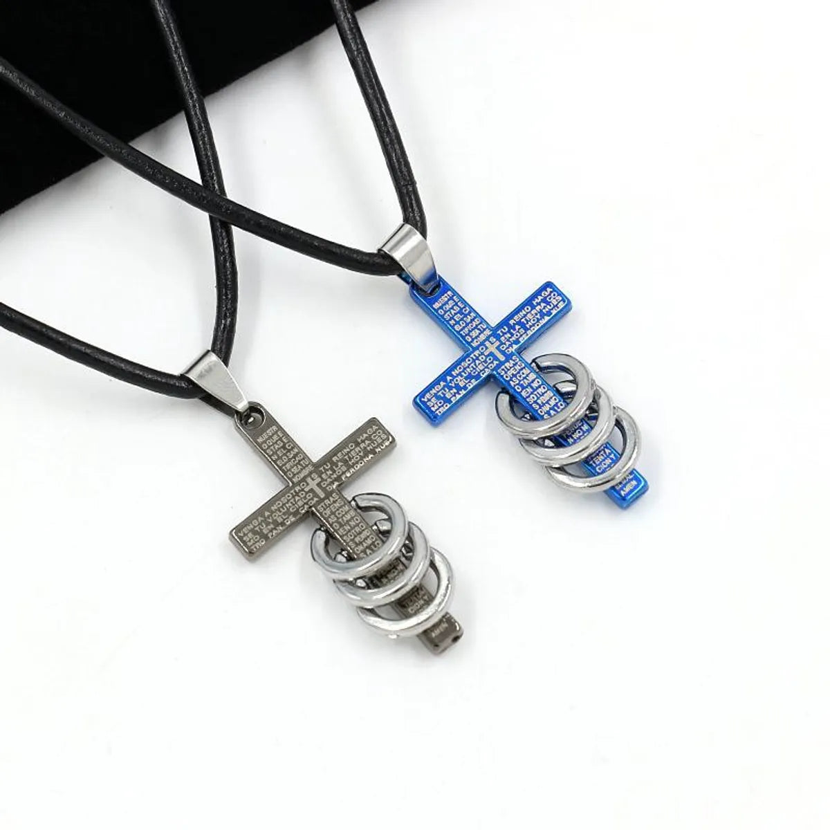 Multi-strand necklaces for women -Korean  God Cross Titanium Steel Short Necklace Nhhm132329