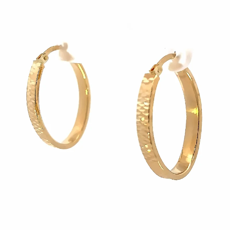 Multi-color earrings for women -Gold Oval Hoop Earrings Lazer Cut