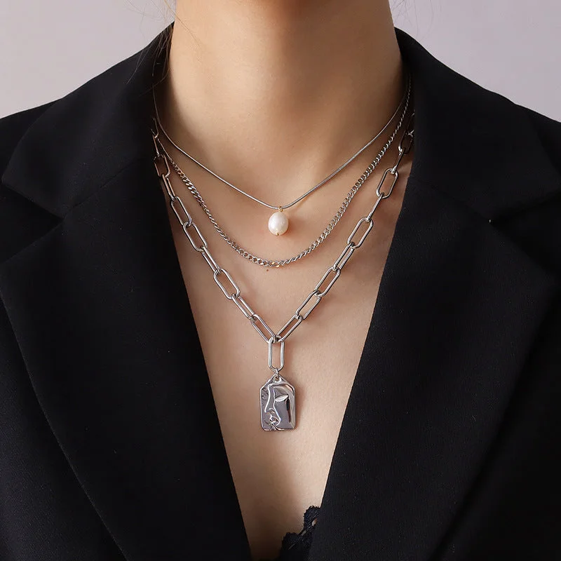 Steel Three-Layer Necklace