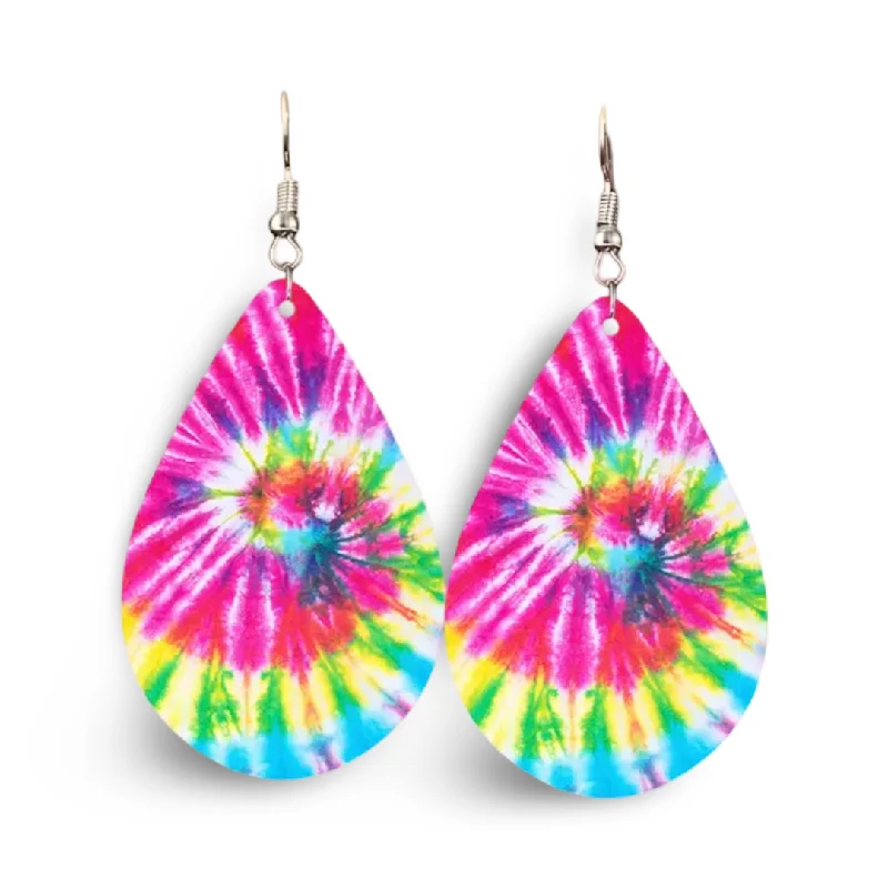 Romantic earrings for women -Beautiful Tie Dye Drop Earrings