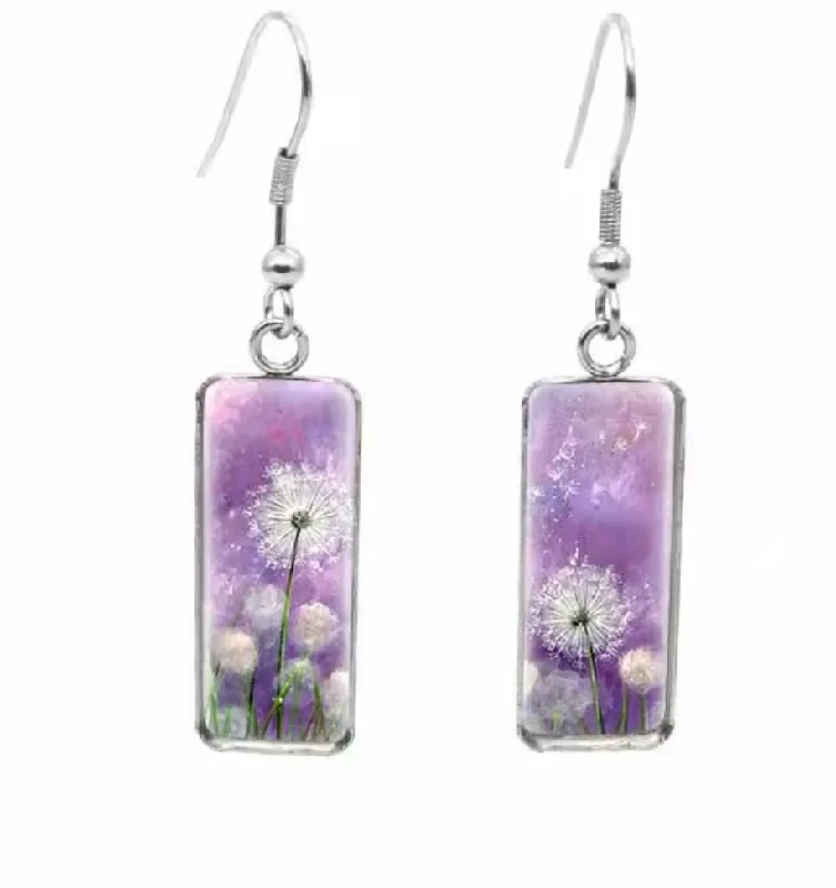 Pearl earrings for women -Beautiful Glass Like Folk Dandelion Earrings