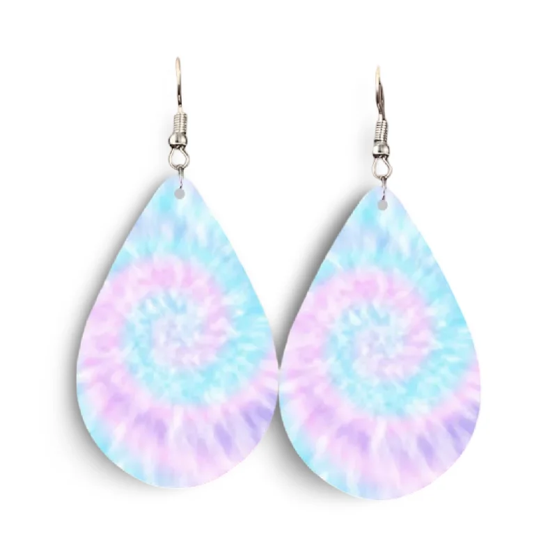 High-end earrings for women -Beautiful Tie Dye Drop Earrings