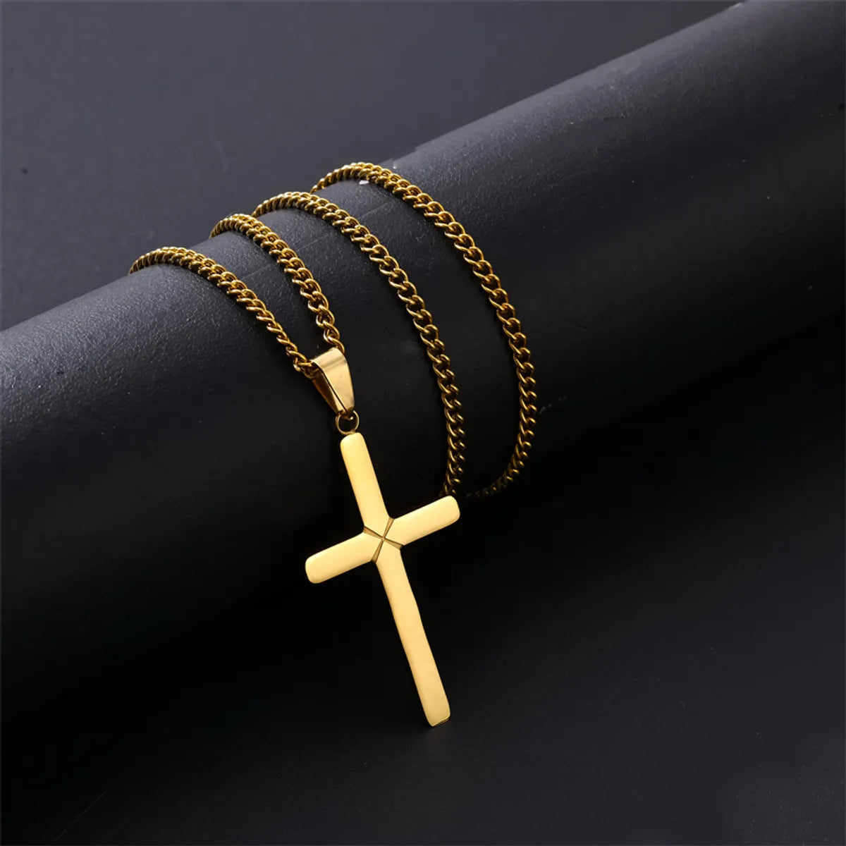 Luxury necklaces for women -Rock Classic Style Cross 304 Stainless Steel Vacuum Plating Unisex