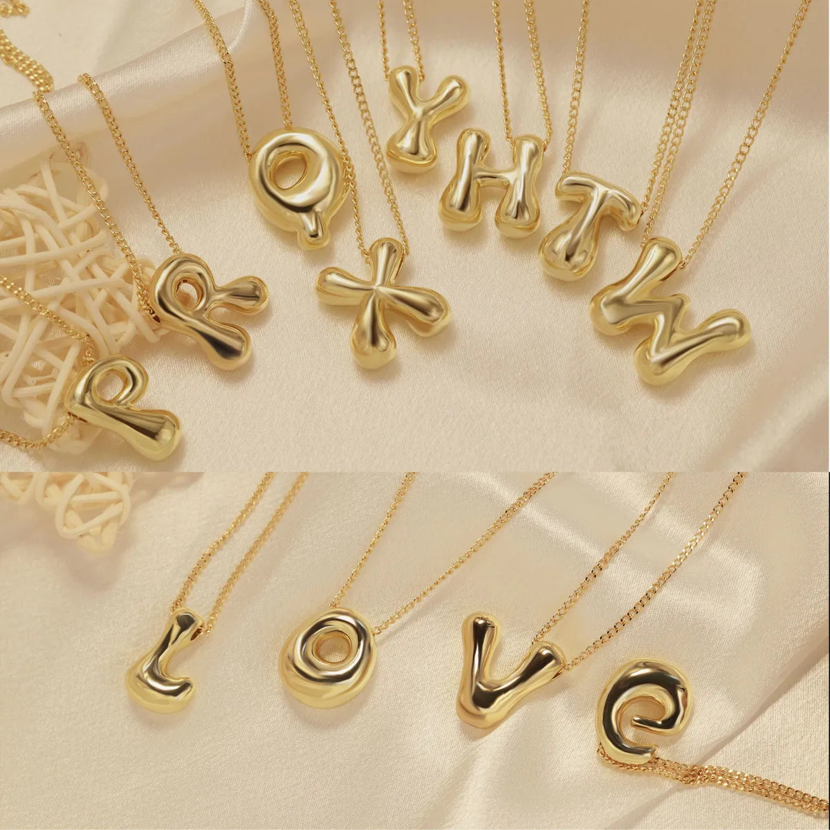 Vintage-inspired necklaces for women -304 Stainless Steel Copper Casual Simple Style Letter Necklace