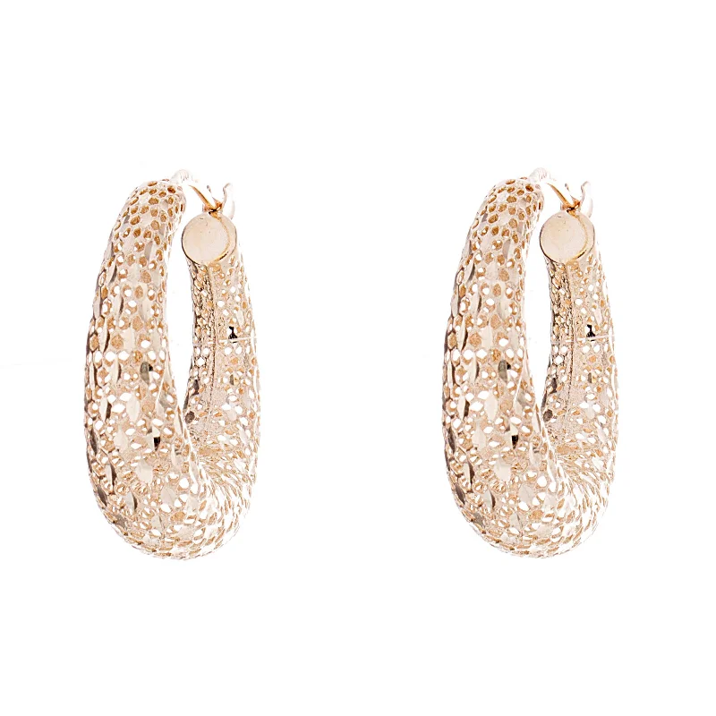 Gold earrings for women -Gold Mesh Earrings