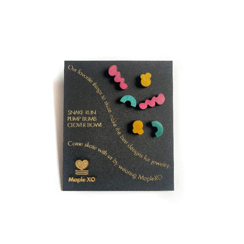 Beaded earrings for women -Spot Check Stud Earrings