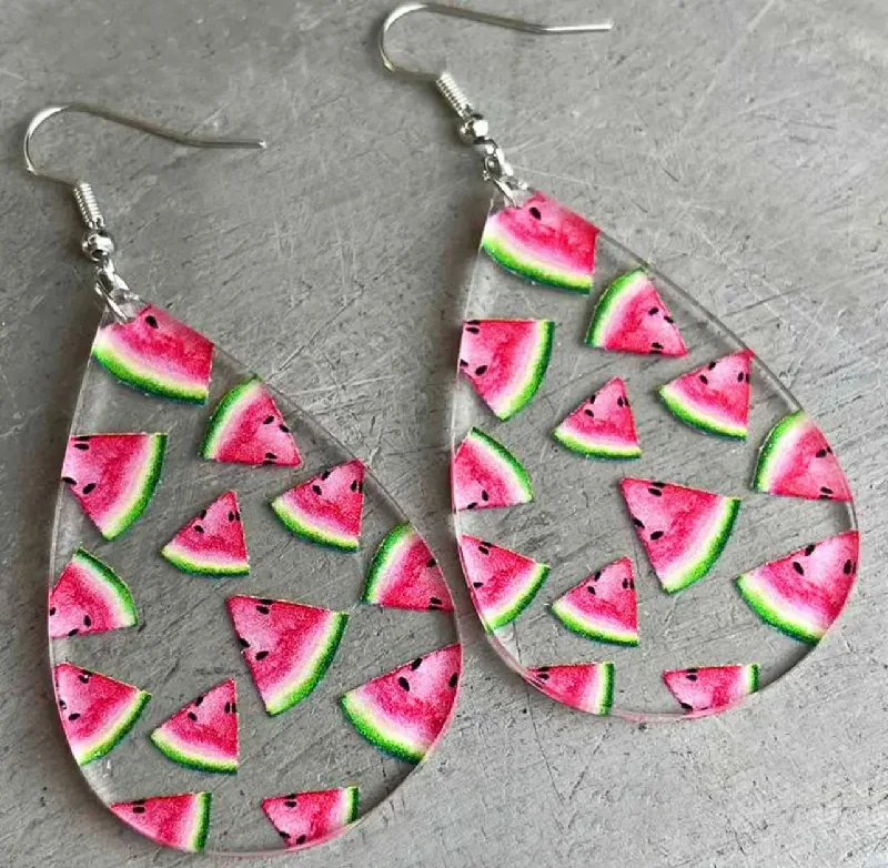 Fashionable earrings for women -Beautiful and Fun Watermelon Earrings