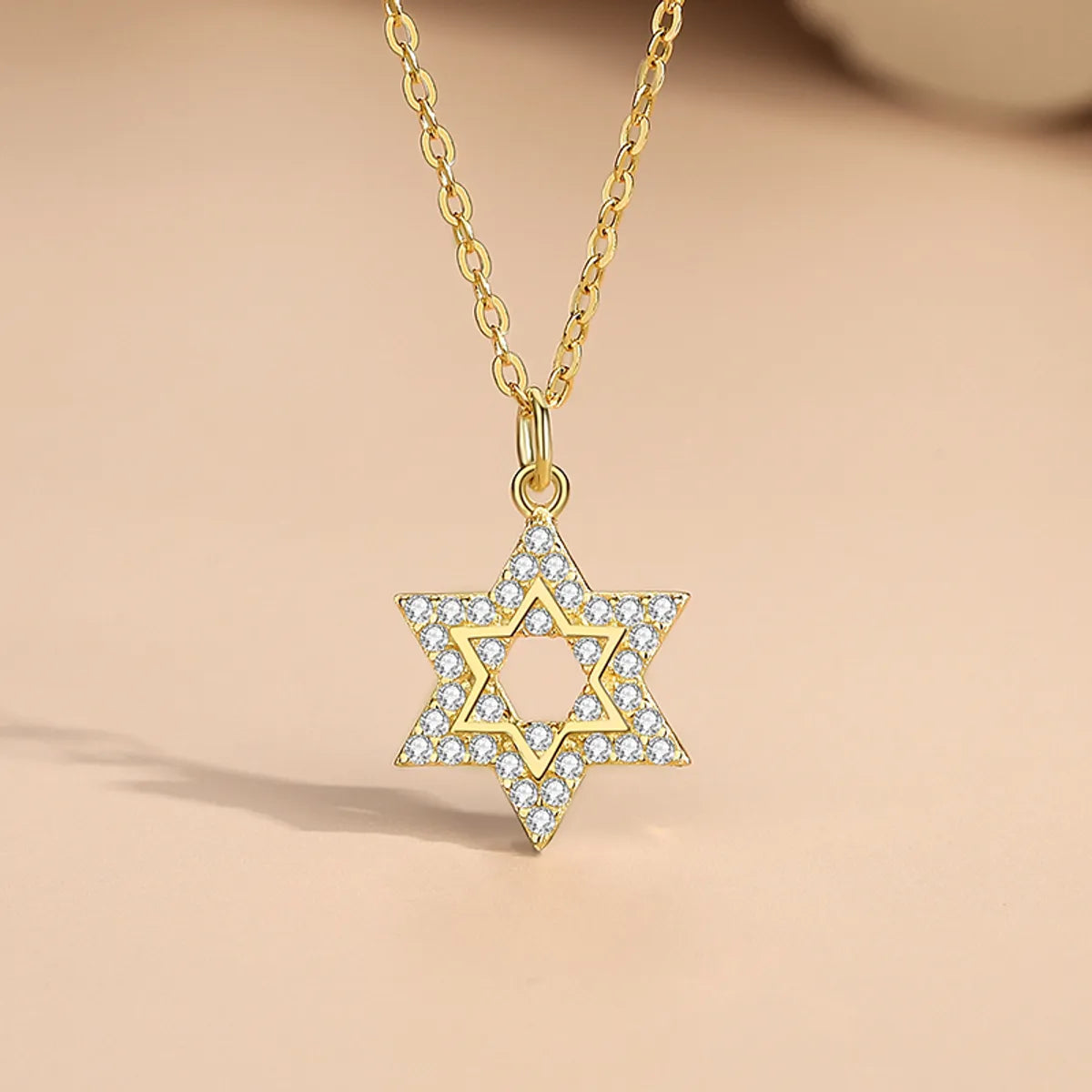 Colorful necklaces for women -Simple Style Star Sterling Silver Plating Inlay Zircon Pendant Necklace