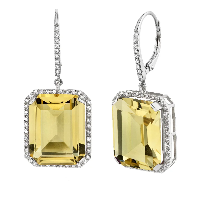 Adjustable earrings for women -YELLOW TOPAZ PORTRAIT  EARRINGS