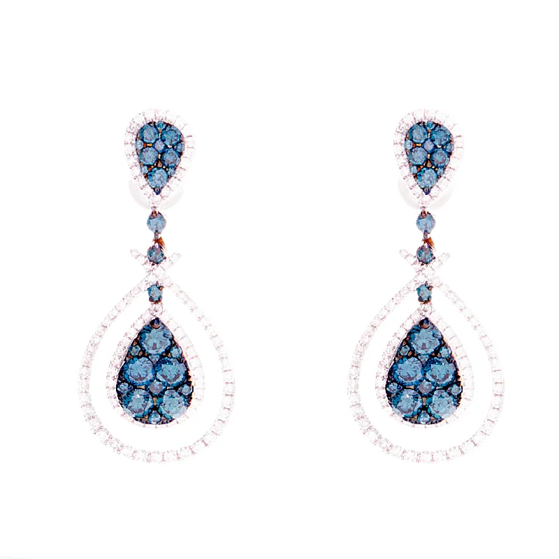 Classic gold earrings for women -Blue Diamond Earrings