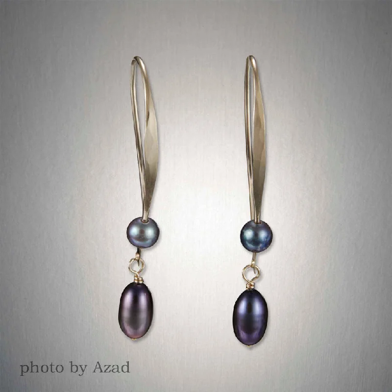 Colorful statement earrings for women -E181 - Pearls on Pearls Threader