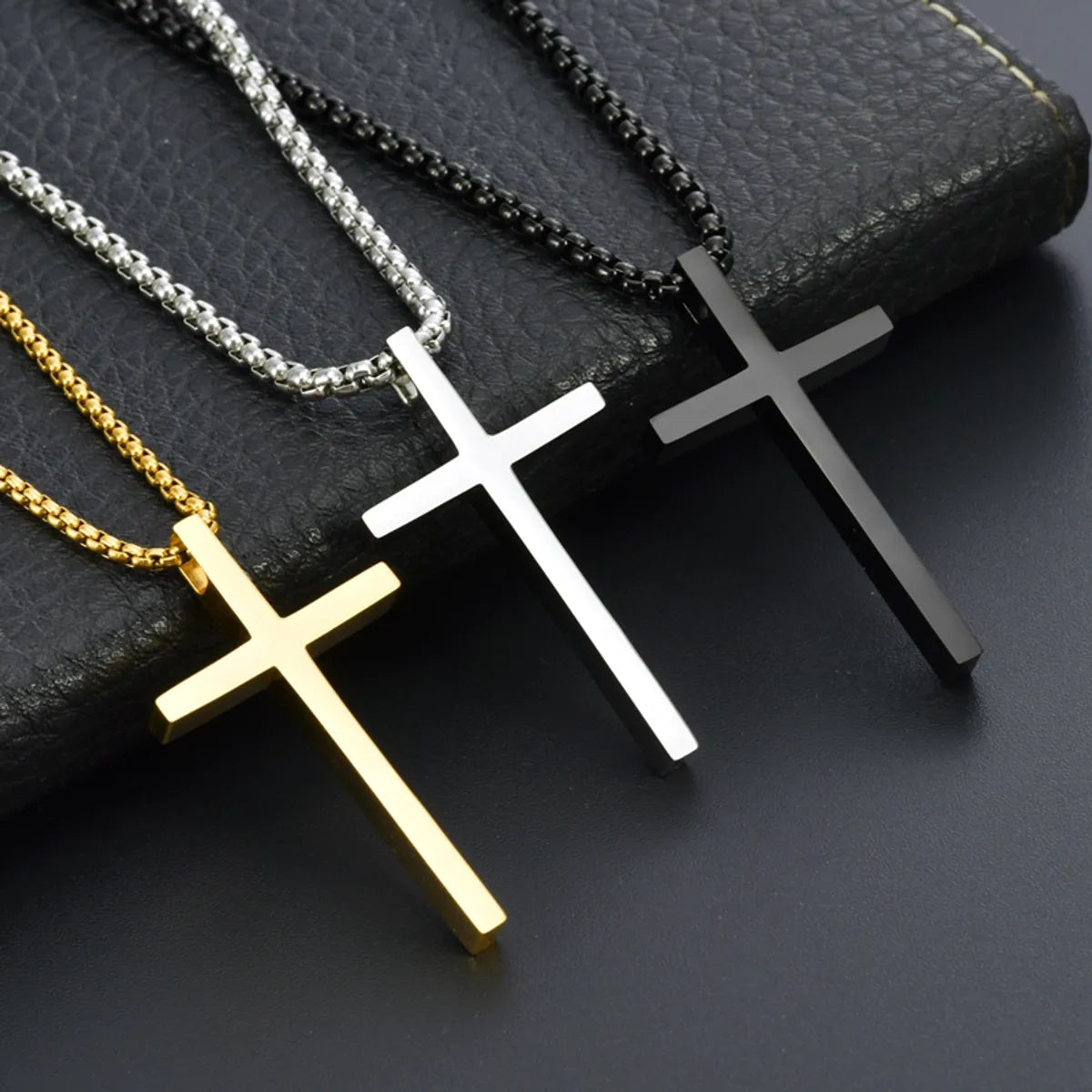 Birthstone necklaces for women -Casual Vacation Cross 304 Stainless Steel Plating 18K Gold Plated Men'S