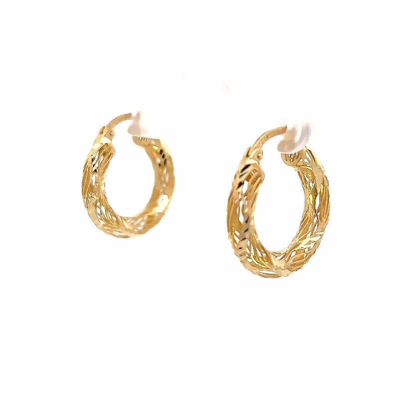 Crystal drop earrings for women -Gold Mesh Hoop Earrings