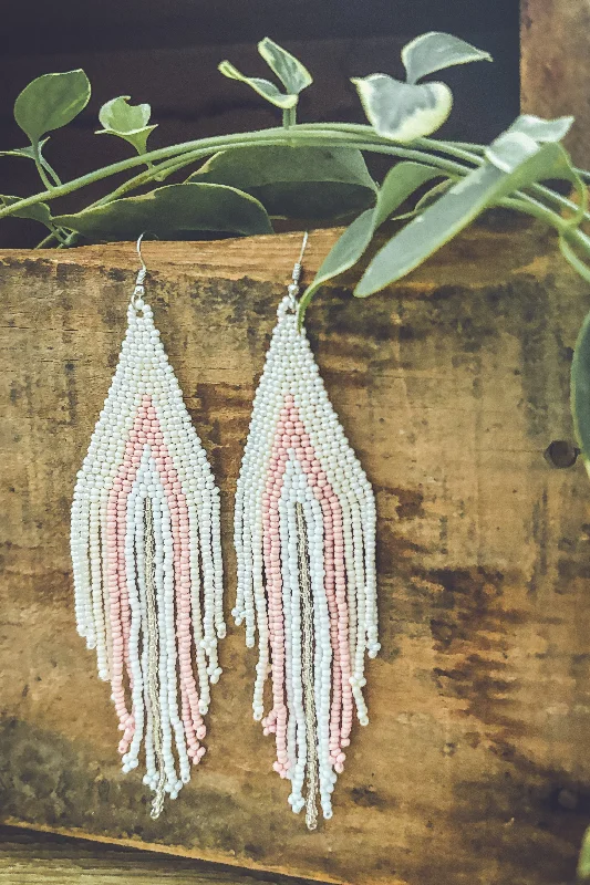 Hoop dangle earrings for women -Beautiful Beaded Earrings