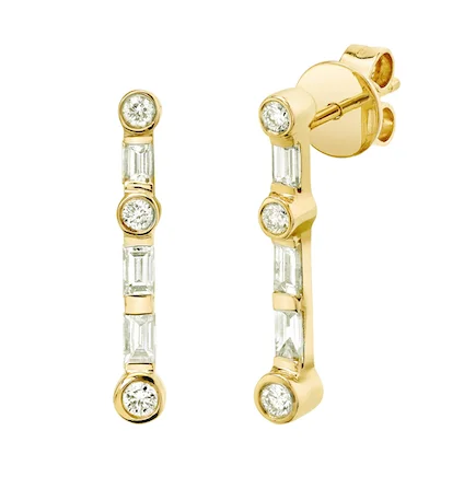 Diamond earrings for women -READY TO SHIP DIAMOND STICK-BONE STUDS