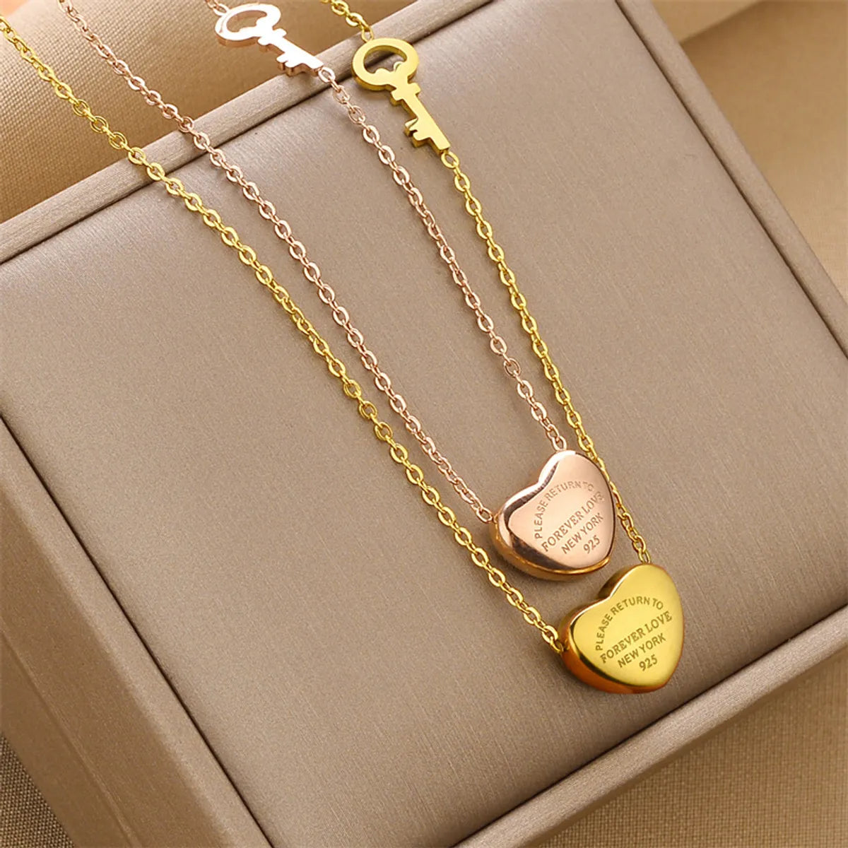 Women's necklaces online shop -Simple Style Letter Heart Shape Titanium Steel Plating Necklace 1 Piece