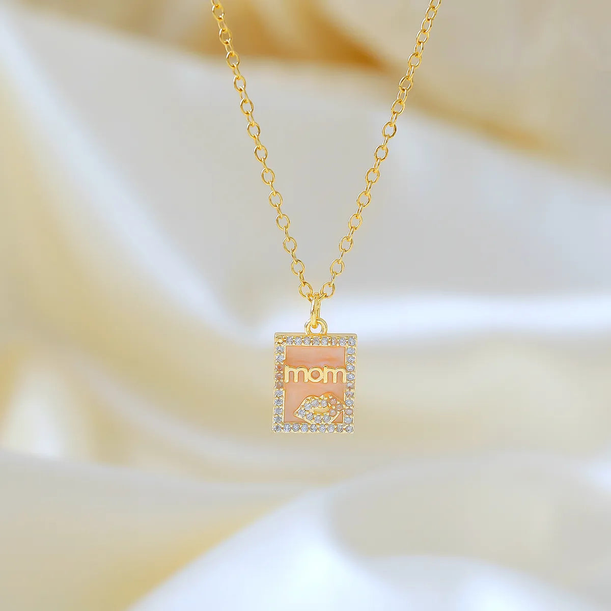 Gold necklaces for women -Wholesale IG Style Original Design Classic Style Letter Copper Enamel Inlay 18K Gold Plated Zircon Pendant Necklace