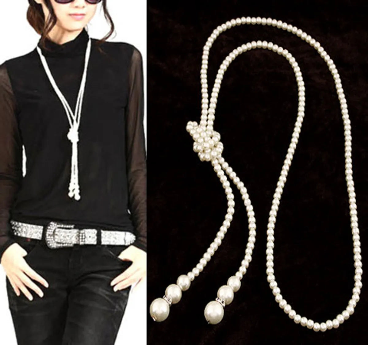 Engagement necklaces for women -Fashion Round Alloy Pearl