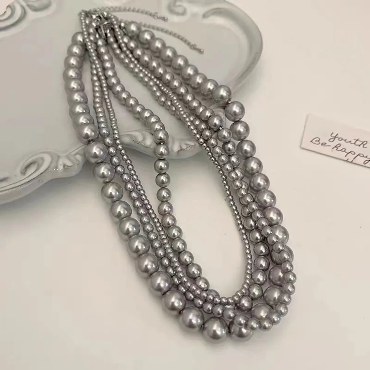 Diamond necklaces for special occasions for women -Elegant Simple Style Round Imitation Pearl Alloy Beaded Plating Women's Necklace