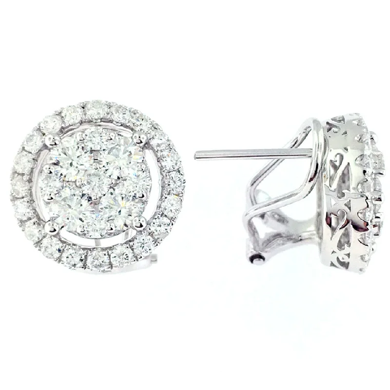 Bridal hoop earrings for women -Diamond Earrings - ED0685-305