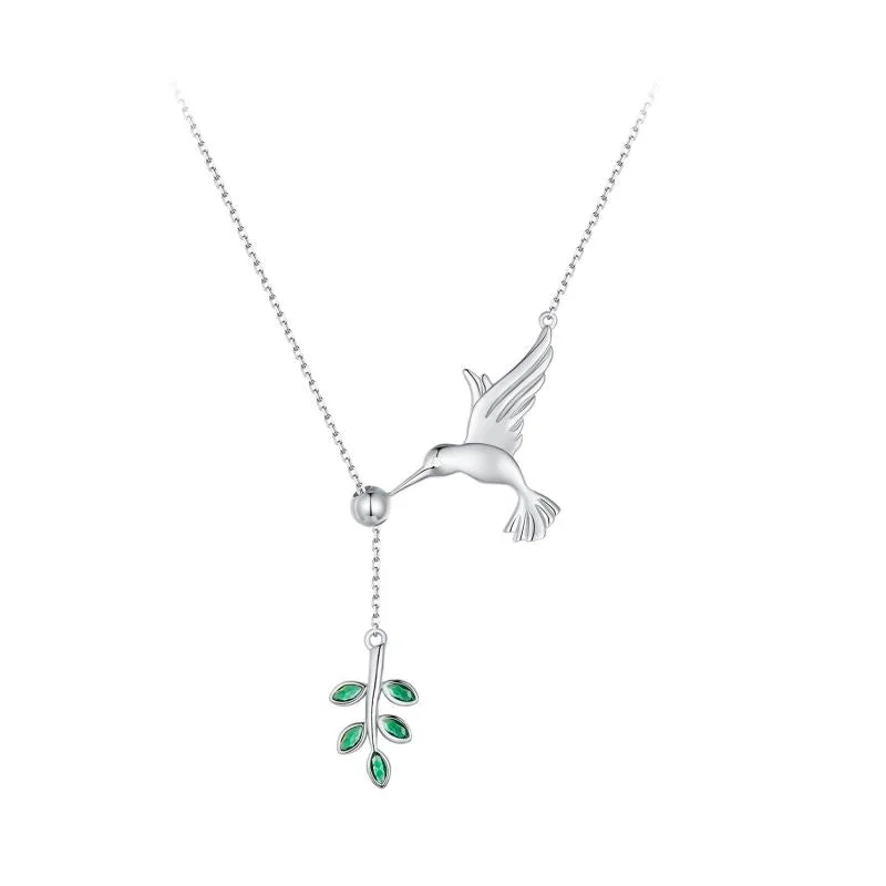 Greetings from Hummingbirds-925 Silver Necklace