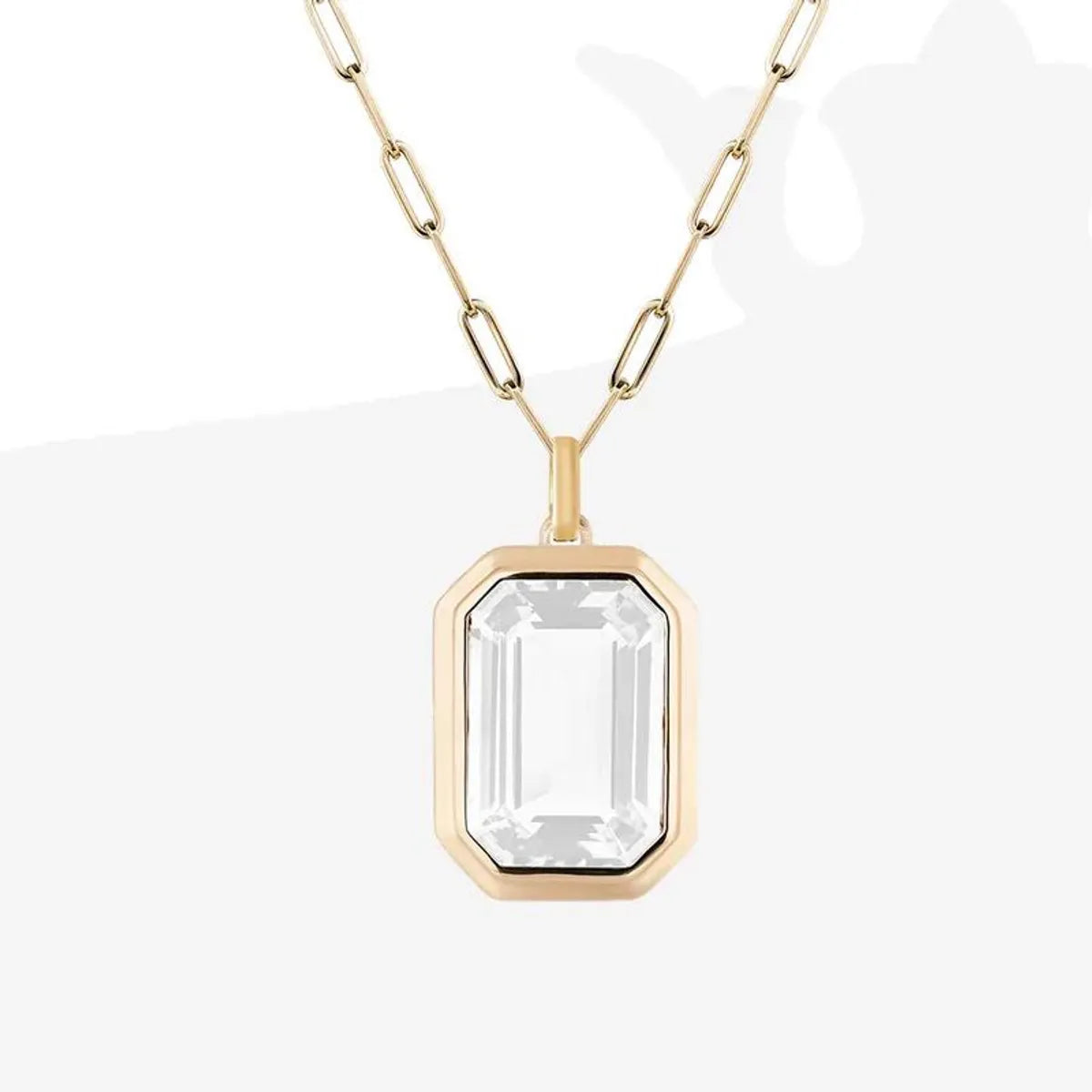 Diamond necklaces for women -Ig Style Square Stainless Steel Plating Inlay Zircon 18k Gold Plated Pendant Necklace