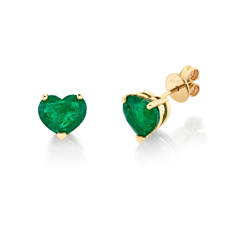 Dangle earrings for women -EMERALD HEART STUDS