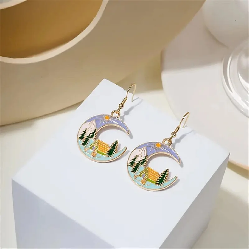 Crystal drop earrings for women -Beautiful Cabin Earrings